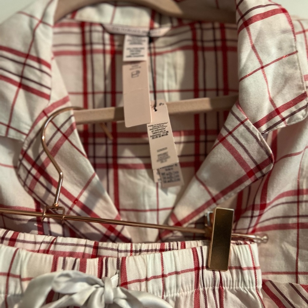 Victoria's Secret Red and White Plaid Pajama Set